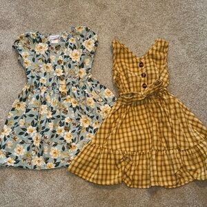 Floral and Plaid Kids Dress Set